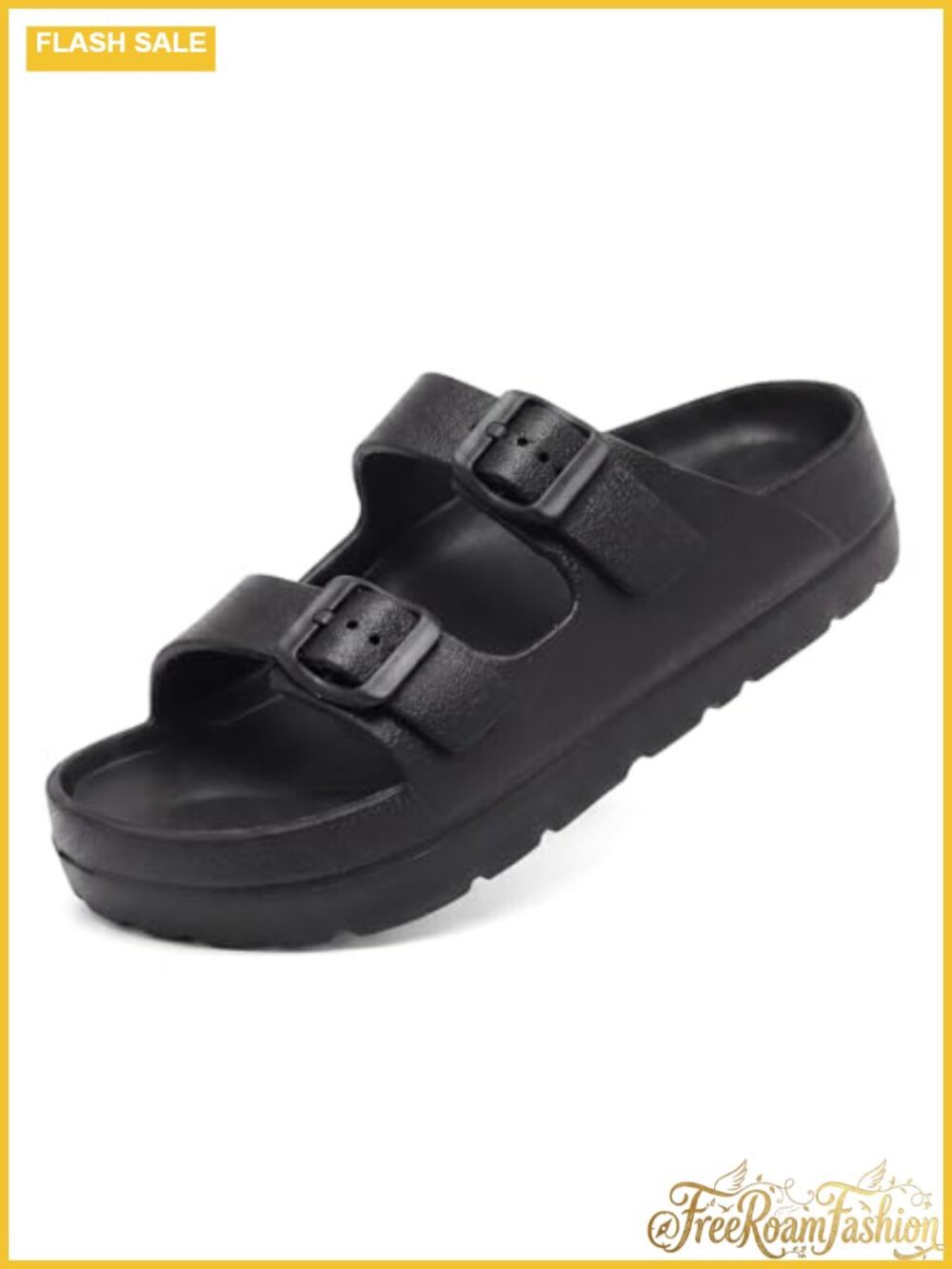 Women's Platform Sandals with Arch Support Adjustable Buckle Slip On EVA Slide